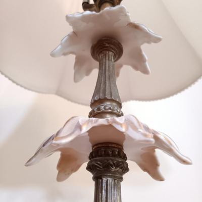 LOT 2: Pair of Vintage Porcelain and Metal Lamps