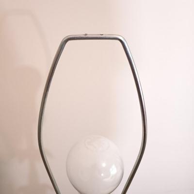 LOT 2: Pair of Vintage Porcelain and Metal Lamps