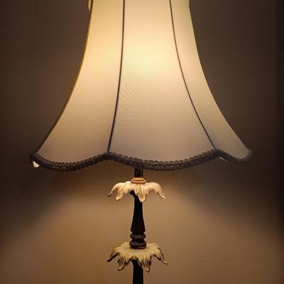 LOT 2: Pair of Vintage Porcelain and Metal Lamps