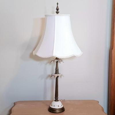 LOT 2: Pair of Vintage Porcelain and Metal Lamps