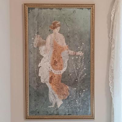 LOT 6: Large Framed Print of the Fresco of the Roman Goddess Flora 2ft x 3.5ft