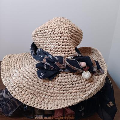 LOT 7: Handkerchiefs (Bill Blass, Usna & More), Sun Hats, Fashion Art & Wire Basket