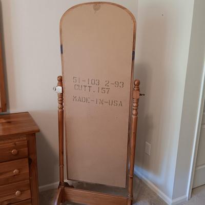 LOT 9: Solid Wood Free Standing Mirror