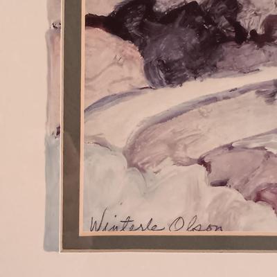 LOT 15: Framed Print of C. Winterle Olson's Coastal Scene