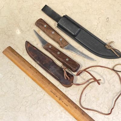 LOT 43: Collection of Nautical Decor - Wall Art, Model Ships, Forschner Knives, Glass Bottle and More