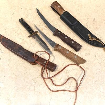 LOT 43: Collection of Nautical Decor - Wall Art, Model Ships, Forschner Knives, Glass Bottle and More