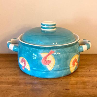 LOT 44: Nautical Collection - Signed and Framed Artwork, Made for Magnolia by Emily West Shrimp Casserole Dish, Bermuda Cutting Board,...