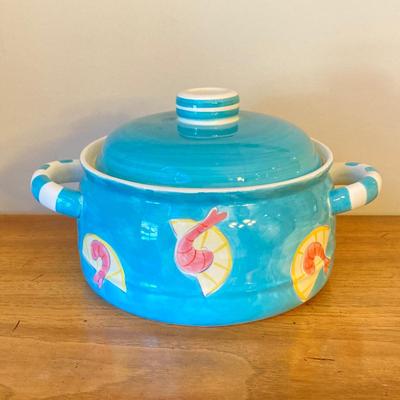 LOT 44: Nautical Collection - Signed and Framed Artwork, Made for Magnolia by Emily West Shrimp Casserole Dish, Bermuda Cutting Board,...