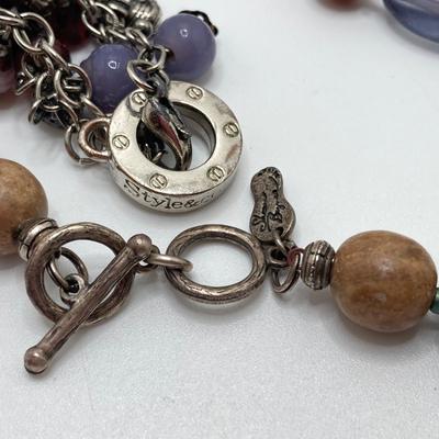 LOT 47: Collection of Glass, Stone and Abalone Shell Jewelry