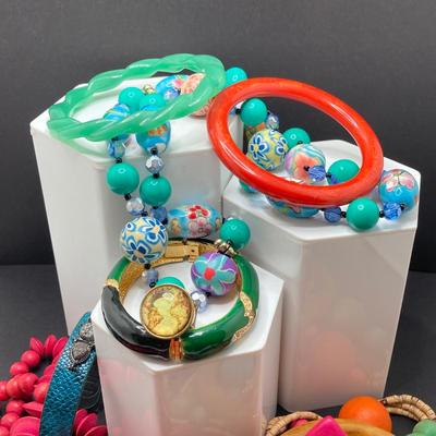 LOT 48: Colorful Fashion Jewelry - Bracelets, Necklaces and More (