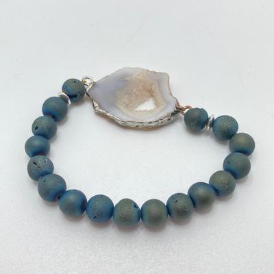 LOT 50: Bracelets and More - Dazzling Stretch and Cuff with Geode Style