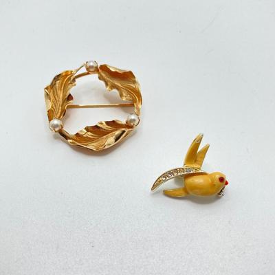 LOT 51: Brooch and Pin Collection - Coro, Gold Filled, Sarah Coventry and More