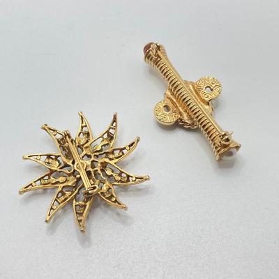 LOT 51: Brooch and Pin Collection - Coro, Gold Filled, Sarah Coventry and More