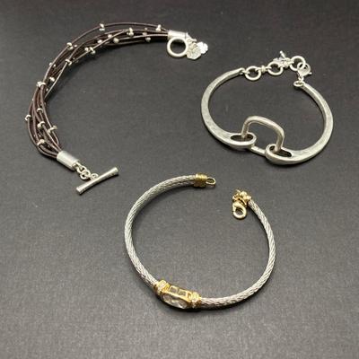 LOT 53: Silver Toned Bracelet Collection - Lucky Brand and More