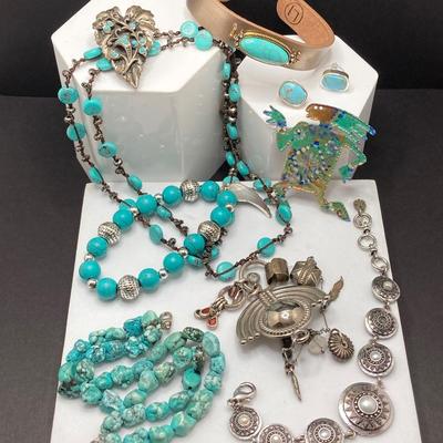 LOT 55: Turquoise Style Fashion Jewelry Collection (Lucky, Li) and More