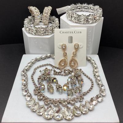 LOT 56: Eye Catching Rhinestone Jewelry - Charter Club, Pearl Craft and More