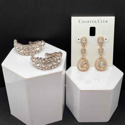 LOT 56: Eye Catching Rhinestone Jewelry - Charter Club, Pearl Craft and More