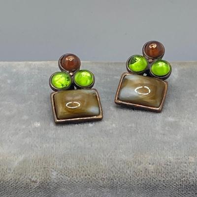 LOT 60: Jewelry Box / Holder with Collection of Clip-on Earrings