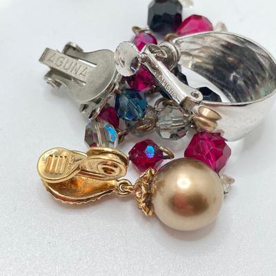 LOT 60: Jewelry Box / Holder with Collection of Clip-on Earrings