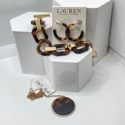 LOT 62: Fashion Jewelry - Animal Print / Tortoise Shell Themed (Ralph Lauren / Ethel & Myrtle) and More