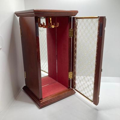 LOT 66: Powell Spinning Double Sided Jewelry Box with Scarf, Scarf Rings and Juicy Couture Key Chain