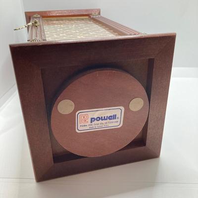 LOT 66: Powell Spinning Double Sided Jewelry Box with Scarf, Scarf Rings and Juicy Couture Key Chain