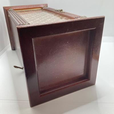 LOT 66: Powell Spinning Double Sided Jewelry Box with Scarf, Scarf Rings and Juicy Couture Key Chain