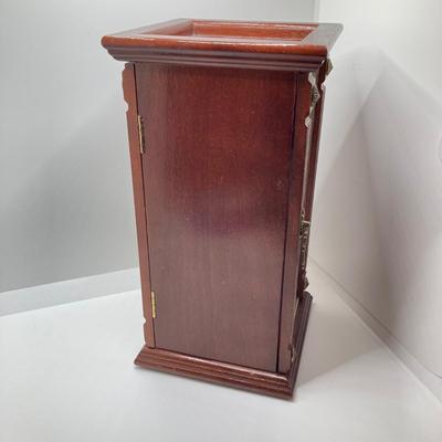 LOT 66: Powell Spinning Double Sided Jewelry Box with Scarf, Scarf Rings and Juicy Couture Key Chain