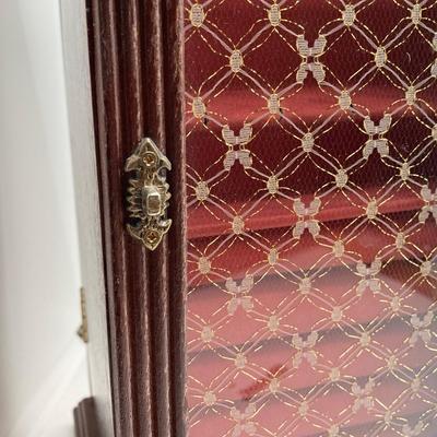 LOT 66: Powell Spinning Double Sided Jewelry Box with Scarf, Scarf Rings and Juicy Couture Key Chain