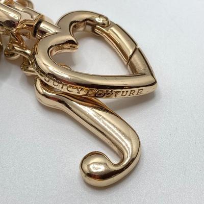 LOT 66: Powell Spinning Double Sided Jewelry Box with Scarf, Scarf Rings and Juicy Couture Key Chain