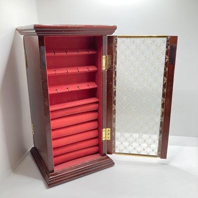 LOT 66: Powell Spinning Double Sided Jewelry Box with Scarf, Scarf Rings and Juicy Couture Key Chain