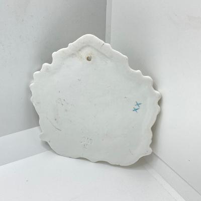 LOT 67: Collezione Glass Line Italy Green Crystal Bottle, Glass Flowers / Shades with Floral Wall Pocket Vase