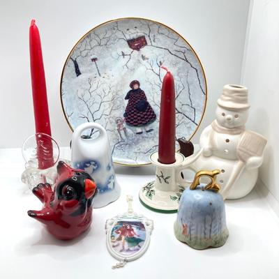 LOT 70: Snowy / Holiday Decor Collection - Franklin Mint, Spode England and More