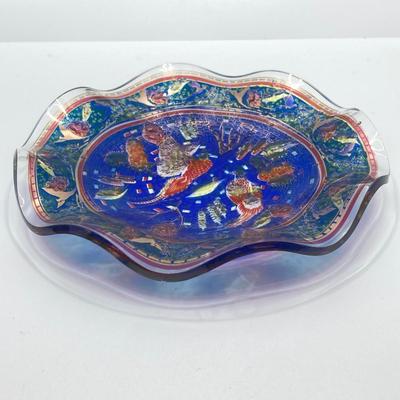 LOT 71: Wildlife Collection - Decorative Plates, Gorgeous Embossed Art Glass Plate and Figurines