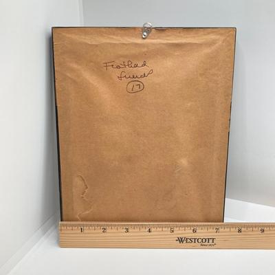 LOT 73: Pair of Three Dimensional Embossed Framed Artwork with Painted Tile, Blue - Green Glass Candle Stick Holder, Metal Bird Tea Light...