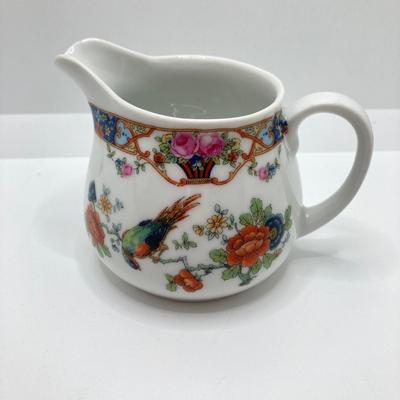 LOT 73: Pair of Three Dimensional Embossed Framed Artwork with Painted Tile, Blue - Green Glass Candle Stick Holder, Metal Bird Tea Light...