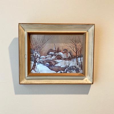 LOT 74: Framed Art Work Collection - Saunders "Daydreams", "Coming Home" with Pair of Rustic Metallic Landscapes