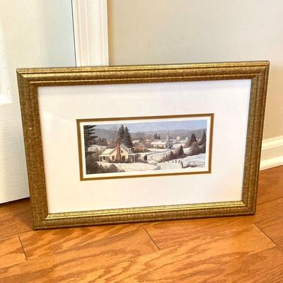 LOT 74: Framed Art Work Collection - Saunders "Daydreams", "Coming Home" with Pair of Rustic Metallic Landscapes