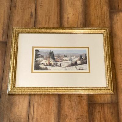 LOT 74: Framed Art Work Collection - Saunders "Daydreams", "Coming Home" with Pair of Rustic Metallic Landscapes