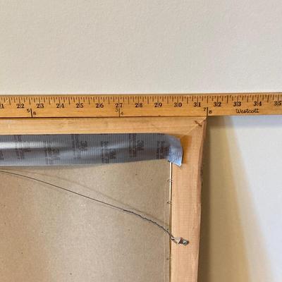 LOT 75: Wooden Storage Cabinet with Framed Magnolia Floral Artwork by Barbara Mock