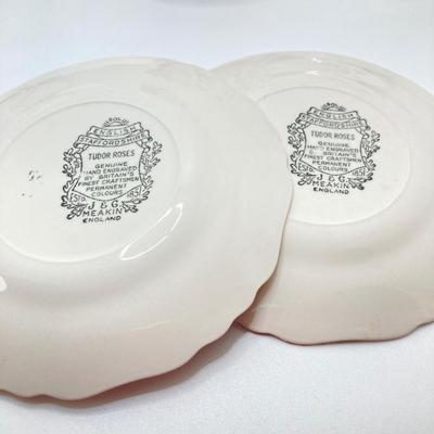 LOT 77: Beautiful Tea Pot with Collection of Tea Cups and Plates (Sadler, Regency England, English Staffordshire, Belle Fiore, Gardenia...