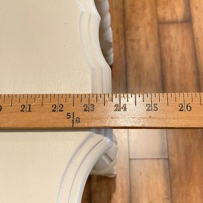 LOT 78: Classic Blue and White Delft Style Table Lamp with Painted White Wooden Table