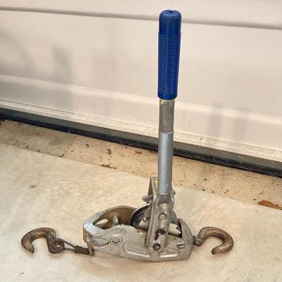 LOT 81: Lug All Hoist, Sears Hydraulic Hand Jack and Bike / Kayak Hoist Pulleys