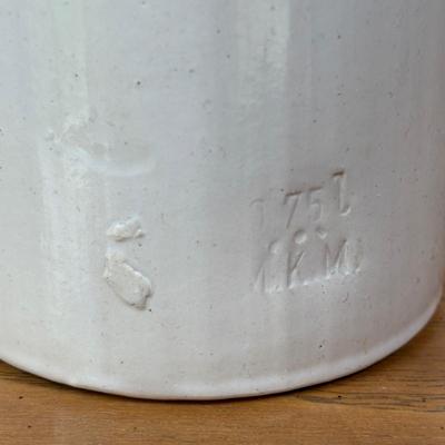 LOT 83: Kitchen Decor & More: Tracy Porter Chicken Figures, Green Drip Glaze Mugs, MKM Pottery Bottle, Stoneware Pitcher,...