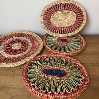 LOT 84: Vintage Fruit Serving Dish, Made in England Small Mixing Bowl, Johnson Brothers Plate, Fiesta Ware Bowl, Woven Hot Pads & More