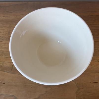 LOT 84: Vintage Fruit Serving Dish, Made in England Small Mixing Bowl, Johnson Brothers Plate, Fiesta Ware Bowl, Woven Hot Pads & More