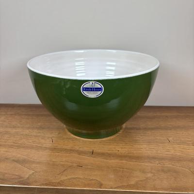 LOT 85: Vintage Green Pitcher, Large Emile Henry Green Mixing Bowl, Tupperware, Rubbermaid (NIP), Pfaltzgraff & More