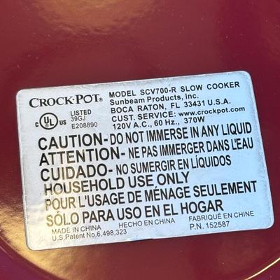 LOT 89: Crock Pot Slow Cooker, Chef Salt/Pepper Shakers, Eva Mendez Bowl, Florida Market Place Red Bowls