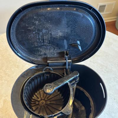 LOT 92: Corning Ware Visions Fry Pan w/Lid, Mr. Coffee, Mikasa Teapot & Cup Set, and Coffee Mugs