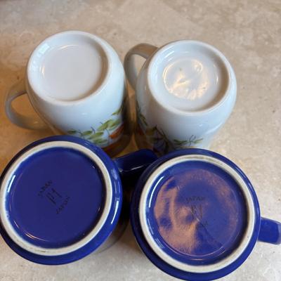 LOT 92: Corning Ware Visions Fry Pan w/Lid, Mr. Coffee, Mikasa Teapot & Cup Set, and Coffee Mugs